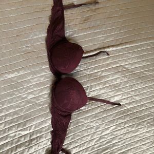 Aerie Maroon lace push-up interchangeable bra